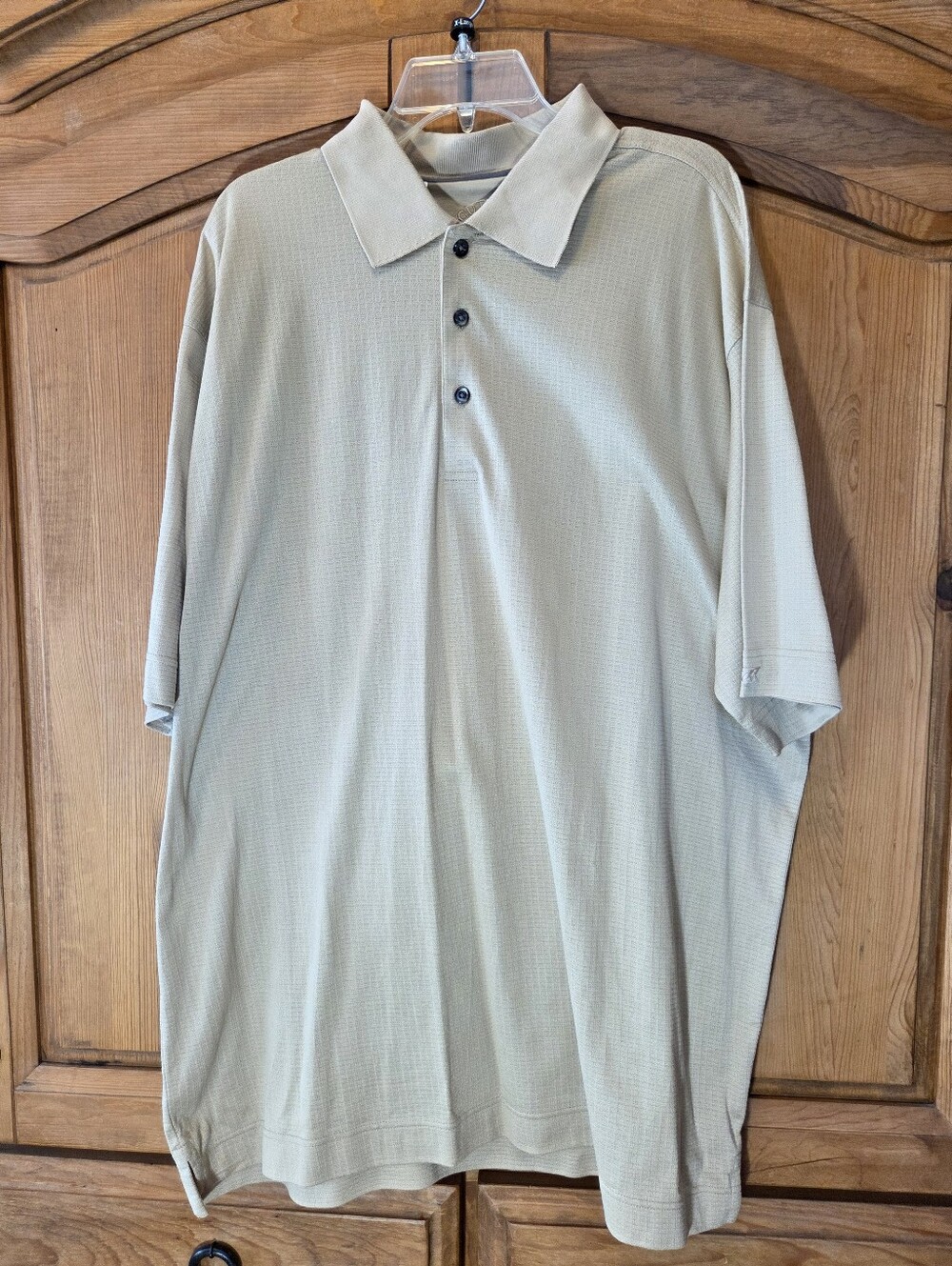 Cutter & Buck Polo Shirt Mens Signature Collection Cotton Golf Beige XL NEW $83